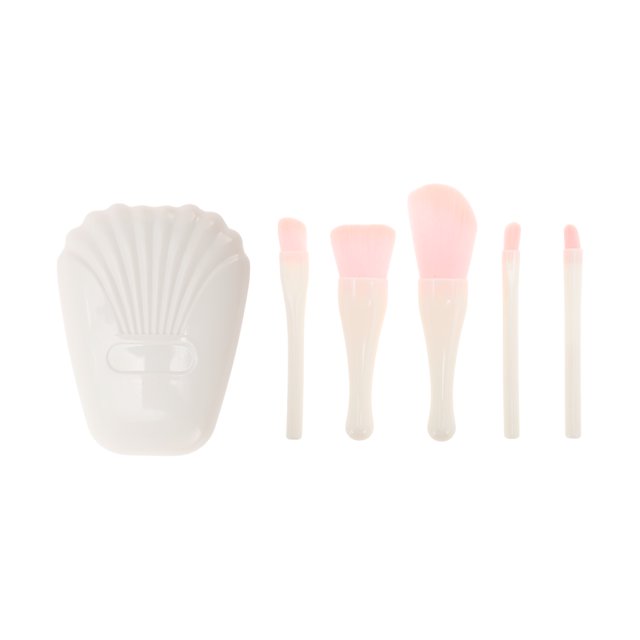 Unique Bargains 1 Set Portable Makeup Brush Kit for Bathroom White Man-made Fiber Plastic