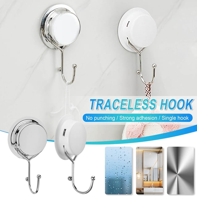 Fiudx Gancho de Cocina de Acero Inoxidable, Diseño Adhesivo Resistente, Instalación Sin Perforaciones, Multiusos, Ideal para Baño y Sala de Estar, Compacto y Práctico, Tamaño 13 X 5 X 7,5 Cm.
