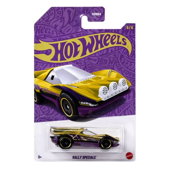 Hot Wheels 1:64 Scale Die-Cast Toy Car or Truck with Purple- & Gold-Colored Deco, Rally Speciale