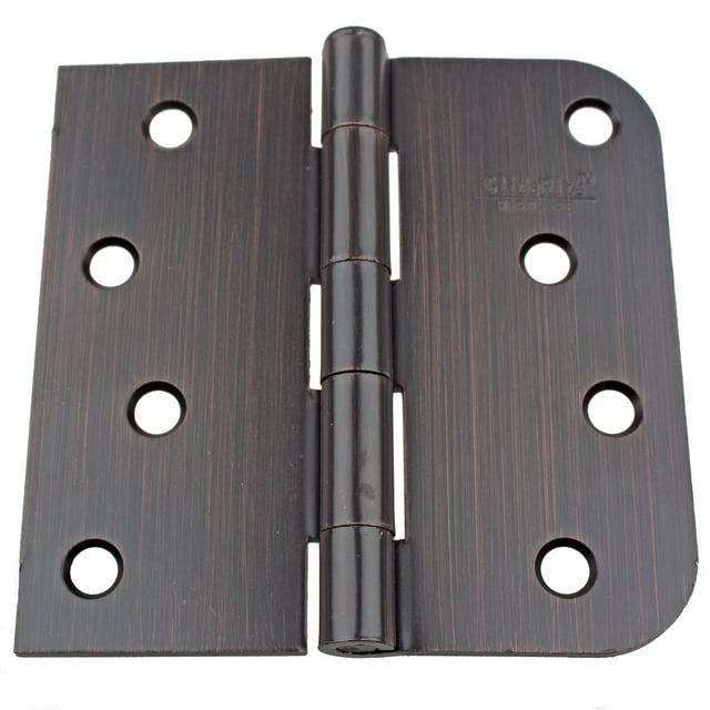 GlideRite 4 in. Steel Door Hinges with Square and 5/8 in. Corner Radius, Oil Rubbed Bronze finish, Pack of 12
