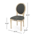 thumbnail image 3 of GDF Studio Newman French Country Fabric Dining Chairs, Set of 4, Black Checkerboard, Dark Gray, and Natural, 3 of 8