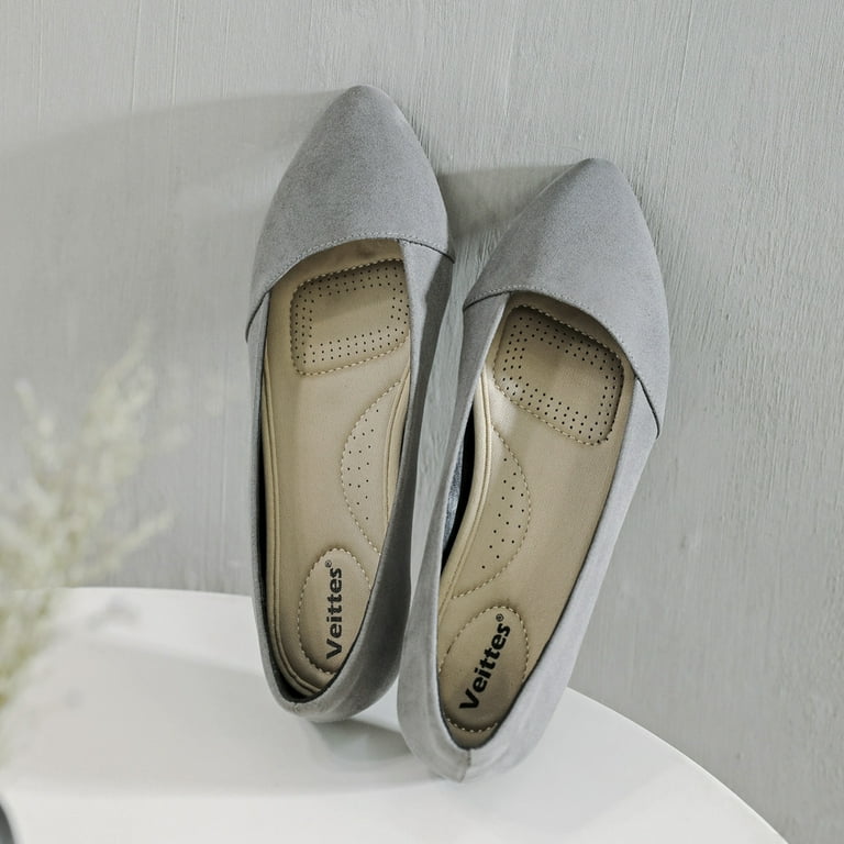 Ataiwee Women's Wide Width Flat Shoes, Comfort Ballet Flats, Size