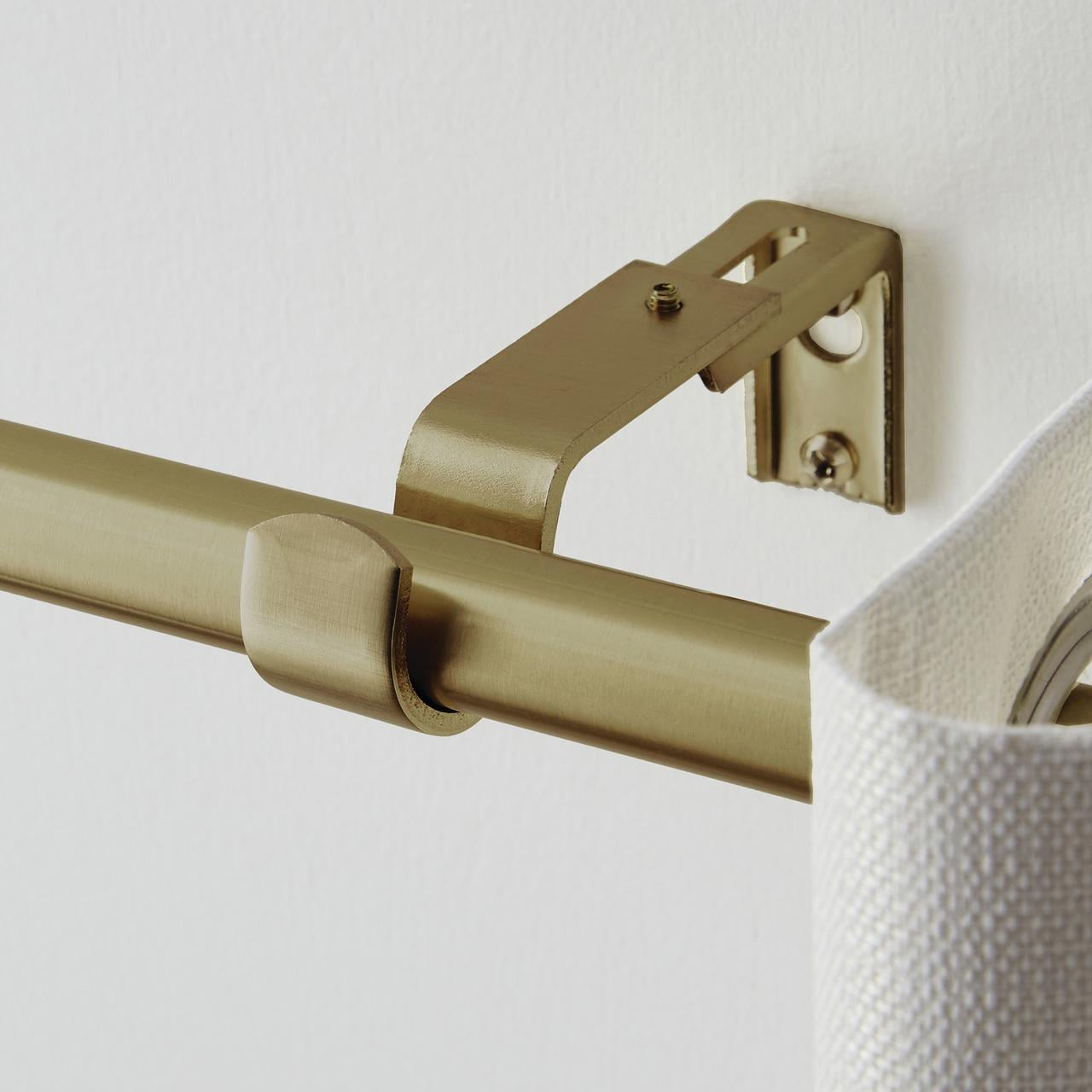 Better Homes & Gardens Plated Brass 3/4" to 1" Adjustable Curtain Rod Brackets, 2 Count