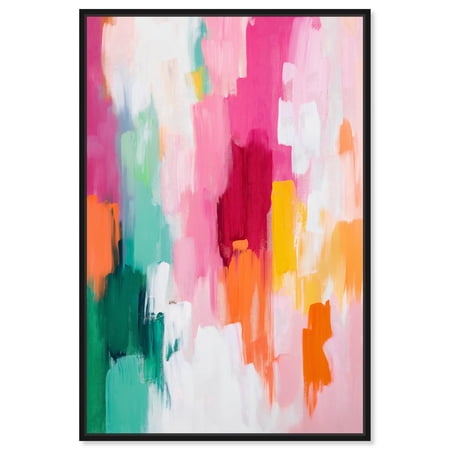 Art Remedy Neon Colors Abstract Canvas 10 x 15 Black Frame Playful Palette III