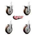 thumbnail image 2 of 5 Inch Maroon Poly Swivel 3/4 Inch Square Stem Caster Set 2 Total Lock Brakes, 2 of 2