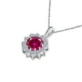 thumbnail image 3 of Mauli Jewels Engagement Necklace for Women 1.06 Carat Brilliant Cut Round-Shape Gemstone And Diamond Pendant 4 prongs 10K White Gold With 18'' Rope Chain|Silver Chain, 3 of 6