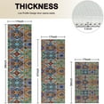thumbnail image 4 of Brown Traditional Tile Pattern Kitchen Rugs Sets Of 3,Kitchen Runner Rugs Non Skid Washable,Decorative Kitchen Floor Mats for Kitchen,Sink,Laundry,17"x30"+ 17"x47" + 17"x59", 4 of 6