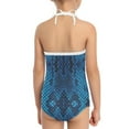 thumbnail image 3 of SEANATIVE Snake Stripes Kids Swimsuit One Piece Blue Cool Swimwear Body Suits for Girls Breathable Summer Bikini Bathing Suit Size 1-2 T, 3 of 5
