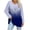 Blue, variant on SETOOFF Plus Size Women Gradient Butterfly Print V‑Neck Long Sleeve Tunic Top, Drop‑Shoulder Loose‑Fit Casual Pullover Shirt