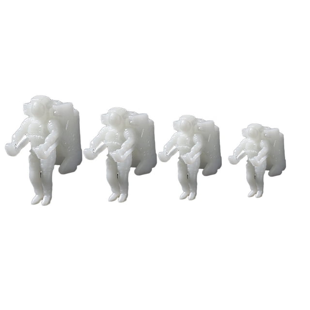 piezas de rellenos de epoxi de cristal 3D para manualidades, miniadornos de astronauta, accesorios tridimensionales para micropaisaje (blanco estilo A 01 + estilo A 02 + estilo A 03 + estilo A 04)