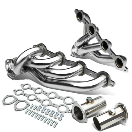 Chevy Truck Exhaust Manifold - For 82-04 Chevy S10 LS V8 Engine Swap Chrome 2PC 4-1 Performance Header Exhaust Manifold