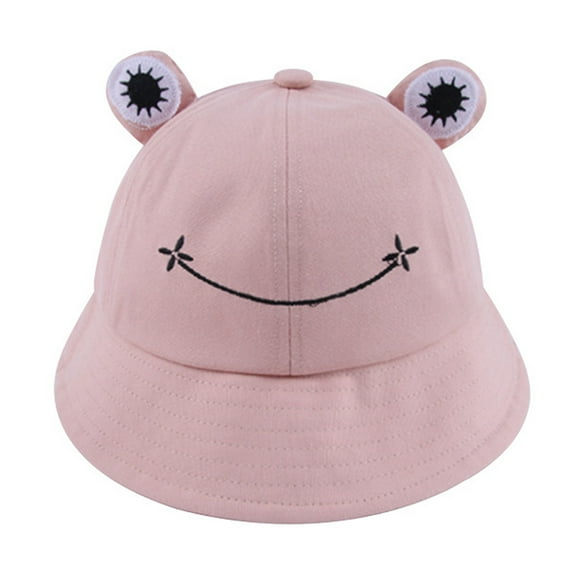 56-58cm hat circumference frog wide-brimmed sun hat casual fisherman hat sunscreen hatpink