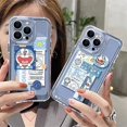 thumbnail image 4 of Funda Blanda De Lujo Transparente A Prueba De Golpes Compatible Con iPhone 14 13 12 11 Pro X Xs Max XR 7 8 Plus SE 3 De Dibujos Animados De Parachoques De Silicona doraemon, 4 of 4