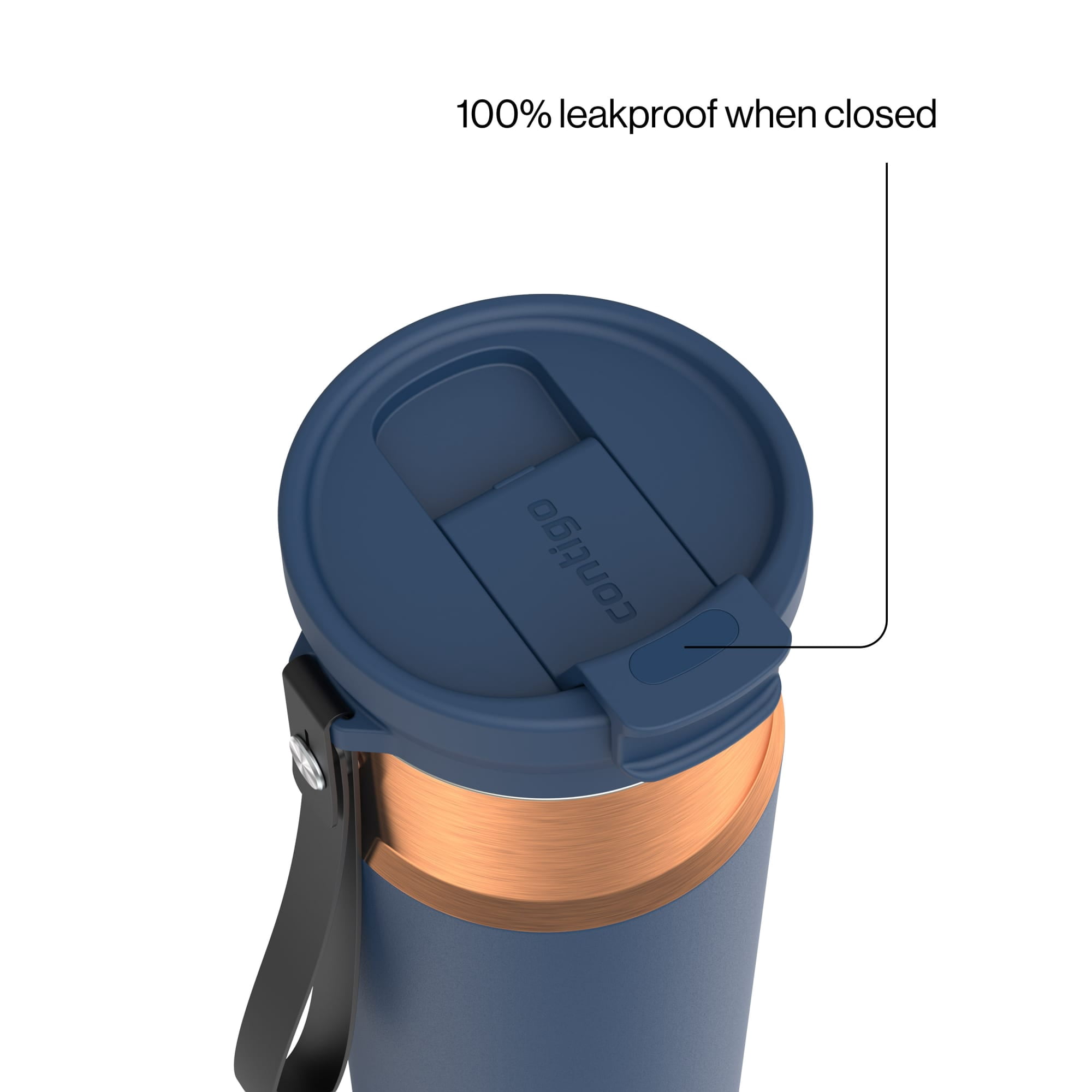 Contigo DualSip 24 oz Leakproof Insulated Water Bottle with Carrying Strap and 2-Way Lid