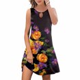 thumbnail image 1 of WILLBEST Pantalon de Travail pour Femmes Robes d'Été Tendance Boho Imprimé Floral Col Rond Sans Manches, 1 of 4