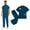 42108-Caribbean Blue, variant on Unisex Medical Scrubs Set Stand Collar Zipper Nursing Work Uniform with Pockets for Hospital