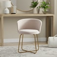 thumbnail image 3 of Hillsdale Furniture Marisol Metal Vanity Stool, Gold with Pink Fabric, 3 of 14