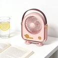 thumbnail image 5 of Floleo Upgraded Retro Desktop Fan, Portable Handheld USB Rechargeable Fan, Vintage Style Cooling Fan for Home Office Outdoor, Gift Idea with 3 Speeds, 5 of 7