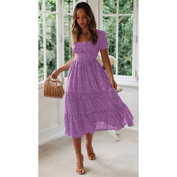 Cute Floral Midi Dress