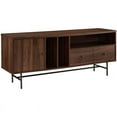 thumbnail image 1 of Jacklyn Console TV Moderne 60 Pouces avec Rangement pour Disques en Noyer Foncé, 1 of 5