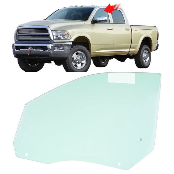 KOJEM Side Door Glass Compatible with Dodge Ram 4 Door Pickup 2009-2018 1500 & 2019-2023 1500 Classic & 2010-2024 2500 3500 & 2011-2024 3500 4500 5500 Cab/Chs