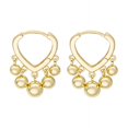 thumbnail image 1 of Pendientes de aro de oro para mujer Pendientes chapados en oro de 14 quilates Linda bola D, 1 of 5