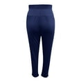 thumbnail image 6 of HXWCHs Women's Casual Drawstring Waist Ankle Trousers Pure Color Comfortable Everyday Wear Pants L Navy, 6 of 7