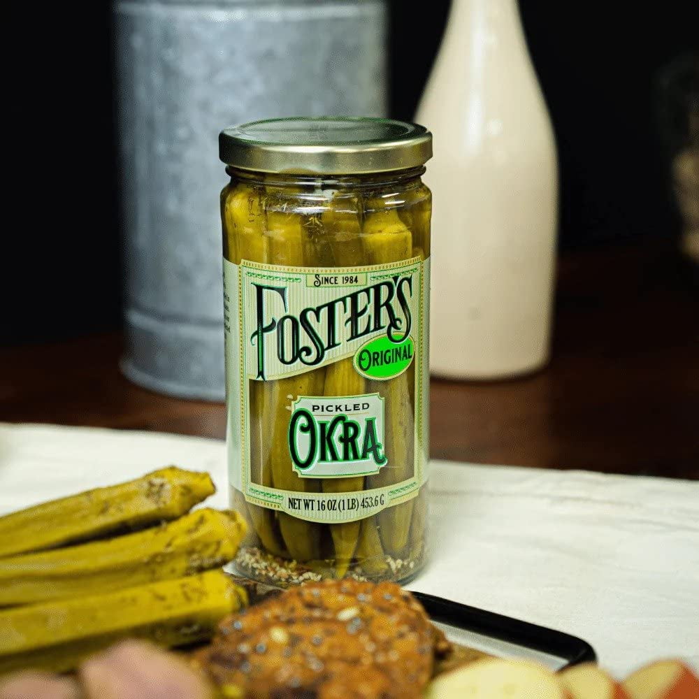 Foster's Pickled Okra - 16oz- (2 pack)- Traditional Pickled Vegetables Recipe perfected over 30 years - Gluten-Free Okra Pickles - NO Preservatives Pickle Okra
