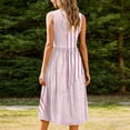 thumbnail image 6 of Zpanxa Sleeveless Round Neck Printed Dress Casual Shift Dress with Pockets and Scattered Floral, 6 of 7