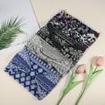 thumbnail image 5 of 4 piezas de diadema anudada de lado ancho impresa Bohemia para mujeres en azul, caqui, negro, rosa y púrpura, 5 of 5
