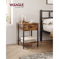thumbnail image 2 of VINCYER Nightstand, End Table, Side Table with Drawer and Shelf, Bedroom, Living Room, Easy Assembly, Metal, Industrial Design, Rustic Brown, 2 of 5