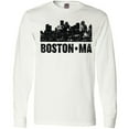 thumbnail image 3 of Inktastic Boston Massachusetts City Skyline with Grunge Long Sleeve T-Shirt, 3 of 5