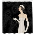 thumbnail image 3 of Ambesonne Old Hollywood Shower Curtain, Art Deco Design, 69"Wx75"L, Charcoal Grey Beige, 3 of 3