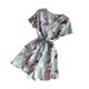 thumbnail image 4 of Mono corto para mujer, estampado floral, cuello en V, cintura alta, mameluco informal, pantalones con cordones kenally AP001215-05B, 4 of 7