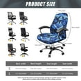 thumbnail image 6 of SCRAWLGOD Sea Turtle Hibiscus Love Blue Cozy Computer Office Chair Cover Stain Resistant Dustproof Desk Rotating Chair Slipcovers Removable Non-Slip High Back Chair Slipcover, S, 6 of 7