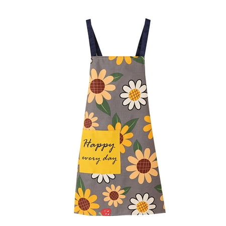 

HOTYA Colorful Flower Kitchen Apron with Large Pocket Adjustable Waist Tie Oil Proof Bib for Women Men Unisex BBQ Cooking