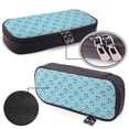 thumbnail image 4 of Picia Sea Turtle Pattern Large Capacity PU Leather Pencil Case Organizer Pen Marker Holder Double Zipper Storage Bag Big Pencil Pouch for College Office, 4 of 6