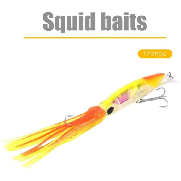 24cm/40g Lifelike Squid Fishing Lure Squid Skirts Trolling Lure Saltwater  Freshwater Squid Bait 