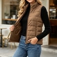 thumbnail image 7 of Puffer Vest for Women Quilted Stand Collar Zip Front Side Pockets Warm Casual Winter Vest, 7 of 7