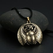 Gothic Rock Scarab Necklace Eye Of Horus Egyptian Beetle Wadjet Ancient Amulet Protection Symbolic Viking Jewelry