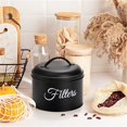 thumbnail image 2 of Coffee Filter Holder w/Lid，Black Coffee Filter Storage Container，Rustic Farmhouse Distressed Coffee Bar Decor（circular）, 2 of 5