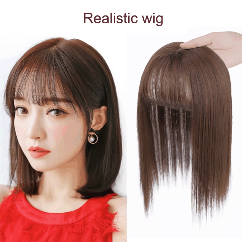 1 Piece Women Natural Hair Extension Wigs Clip On Front Hair Bangs Fringe Hair 