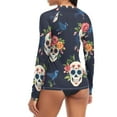 thumbnail image 5 of joogoo Womens UPF 50+ Sun Shirts Skulls Roses Long Sleeve UV Protection Rash Guard Tops S, 5 of 7