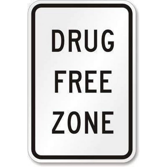 8 x 12 in Metal Tin Sign - Aluminum Drug Free Zone Sign - 8 x 12 Inch