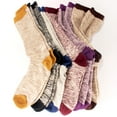 thumbnail image 6 of Women's Vintage Style Slouch Boot Cotton Fall Winter Crew Socks - 3 Pairs (Asst F), 6 of 7