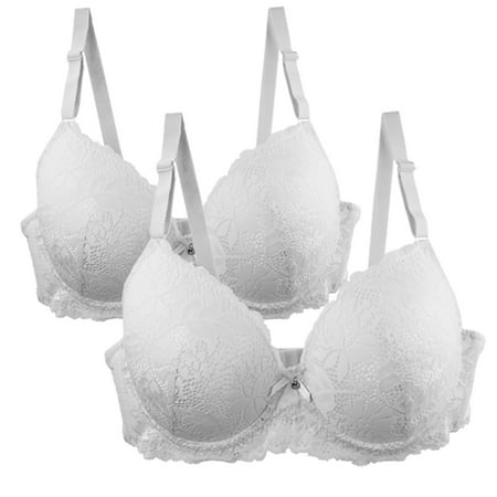 Baodmurt Lace Bras Set for Women Lounge & Sleep Adaptive Lingerie  Underwear  White+White 50D