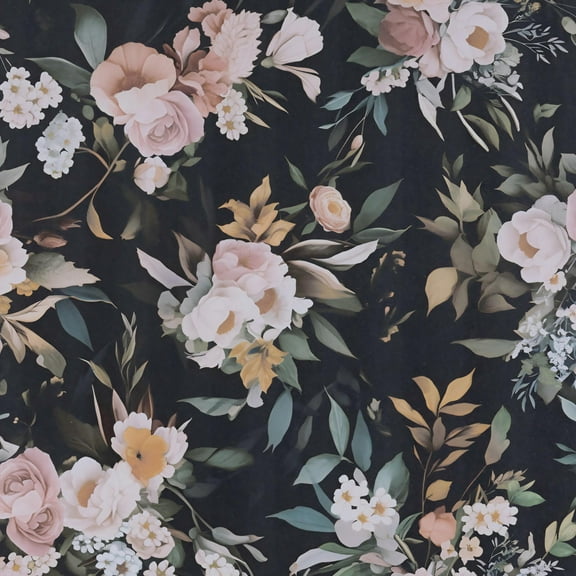 UMIGGEE Peel and Stick Wallpaper 17.3-in x 118-in Black Floral Self Adhesive Removable Wallpaper Peel and Stick for Home Bedroom Cabinets Thicken