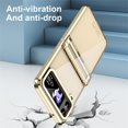 thumbnail image 7 of SaniMore for Samsung Galaxy Z Flip 4 (6.7" 2022) Case with Built-in Tempered Glass Protector (2pcs)( Hinge Protection Full Body Protection Plating Bumper Shockproof Anti-drop Clear Shell, Gold, 7 of 7