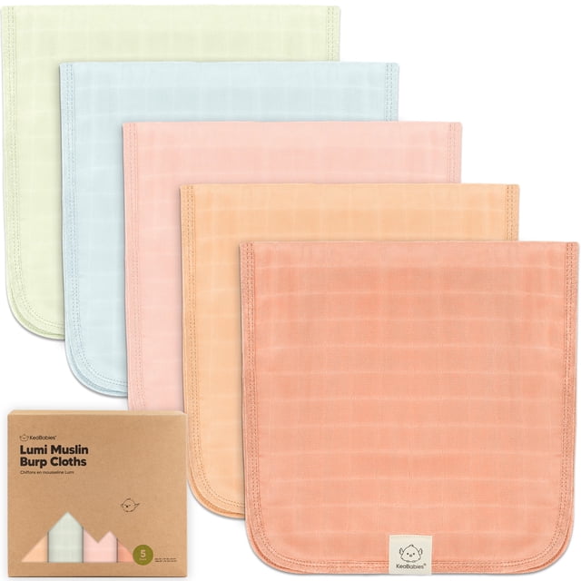 Paños para eructar KeaBabies Lumi Muslin, paquete de 5 unidades para bebés, niñas y niños