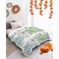 thumbnail image 4 of Fall Thanksgiving Green Pumpkins Eucalyptus Leaves Grey Plaid Flannel Blanket for Bed,Travel and Camping, Super Soft Cozy Blanket for All Seasons 30"x40", 4 of 6